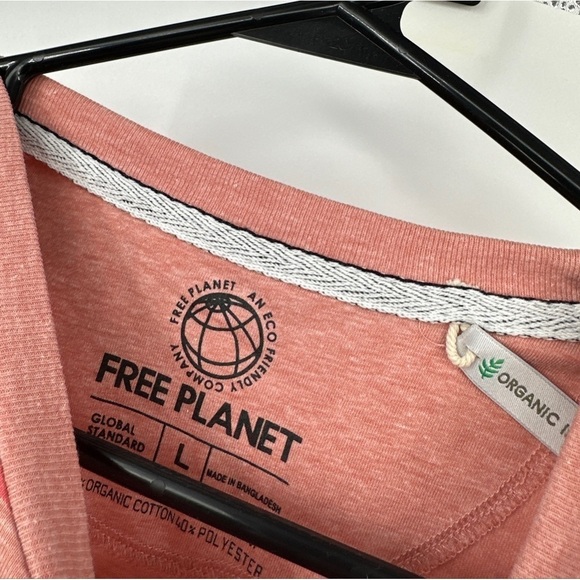 NWT Free Planet Hawaiian T Shirt L Tropical Print Organic Initiative - Picture 3 of 4
